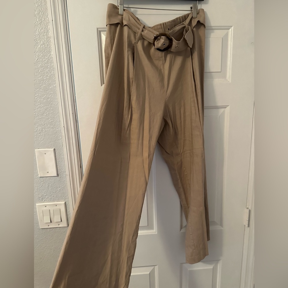 INC Wide leg tan pants.